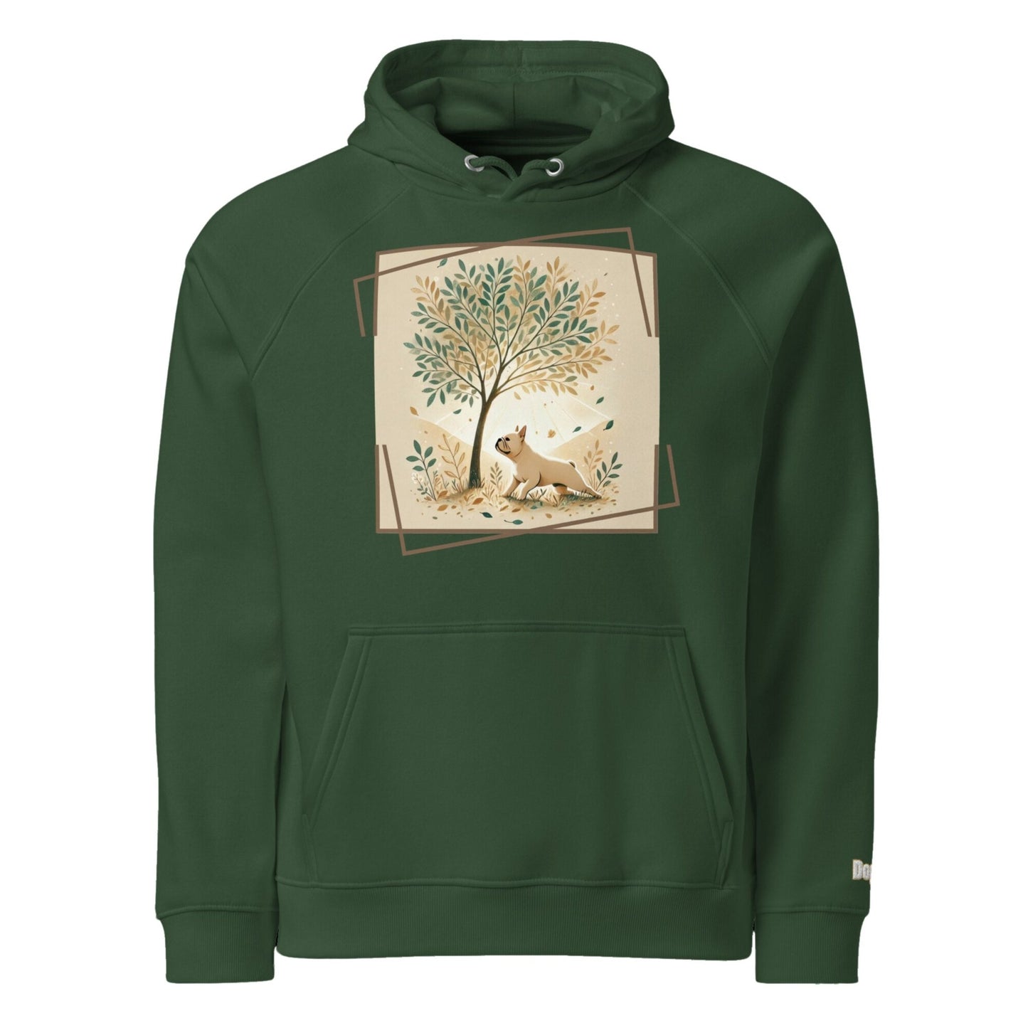 Sweat à capuche écologique Raglan unisexe - Collection Bouledogue Francais - Doggy Trend