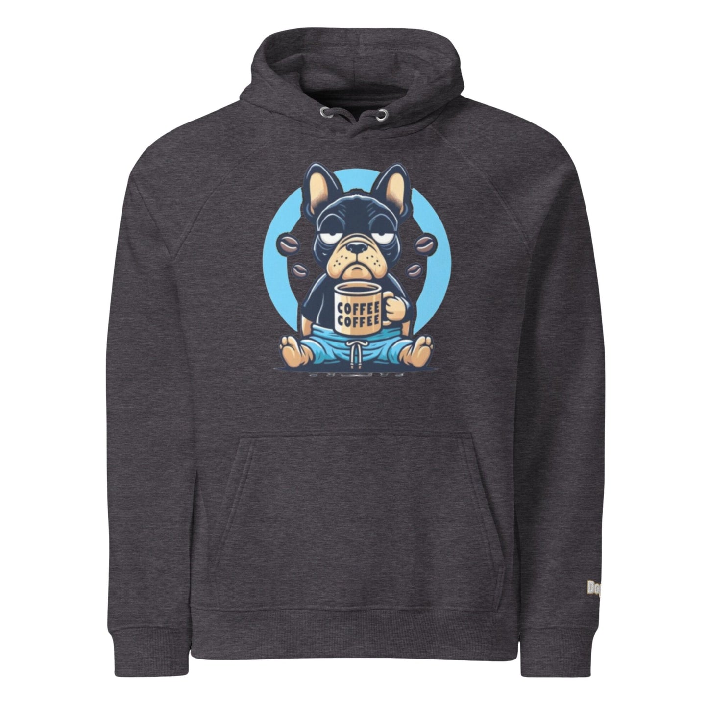 Sweat à capuche écologique Raglan unisexe - Collection Bouledogue Francais - Doggy Trend