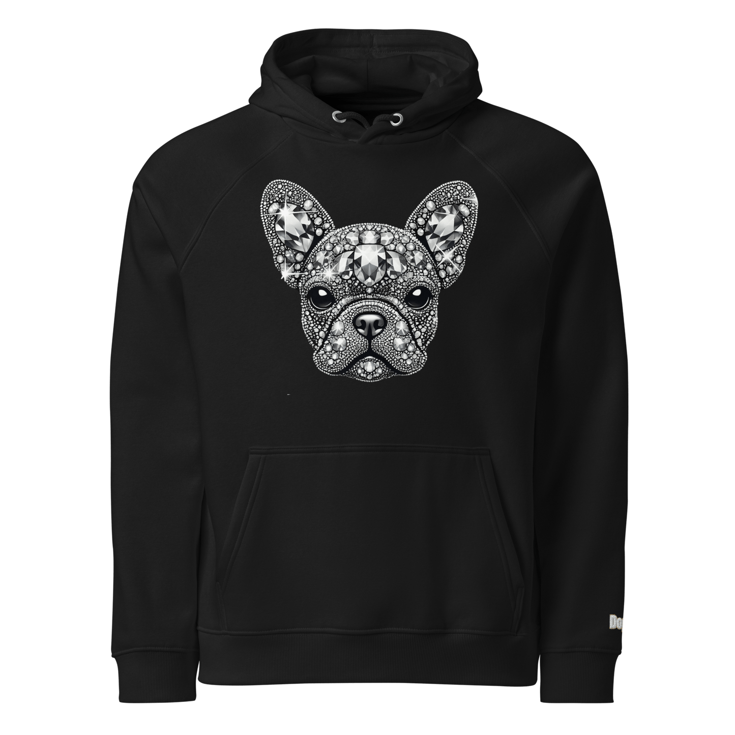 Sweat à capuche écologique Raglan unisexe - Collection Bouledogue Français - Doggy Trend