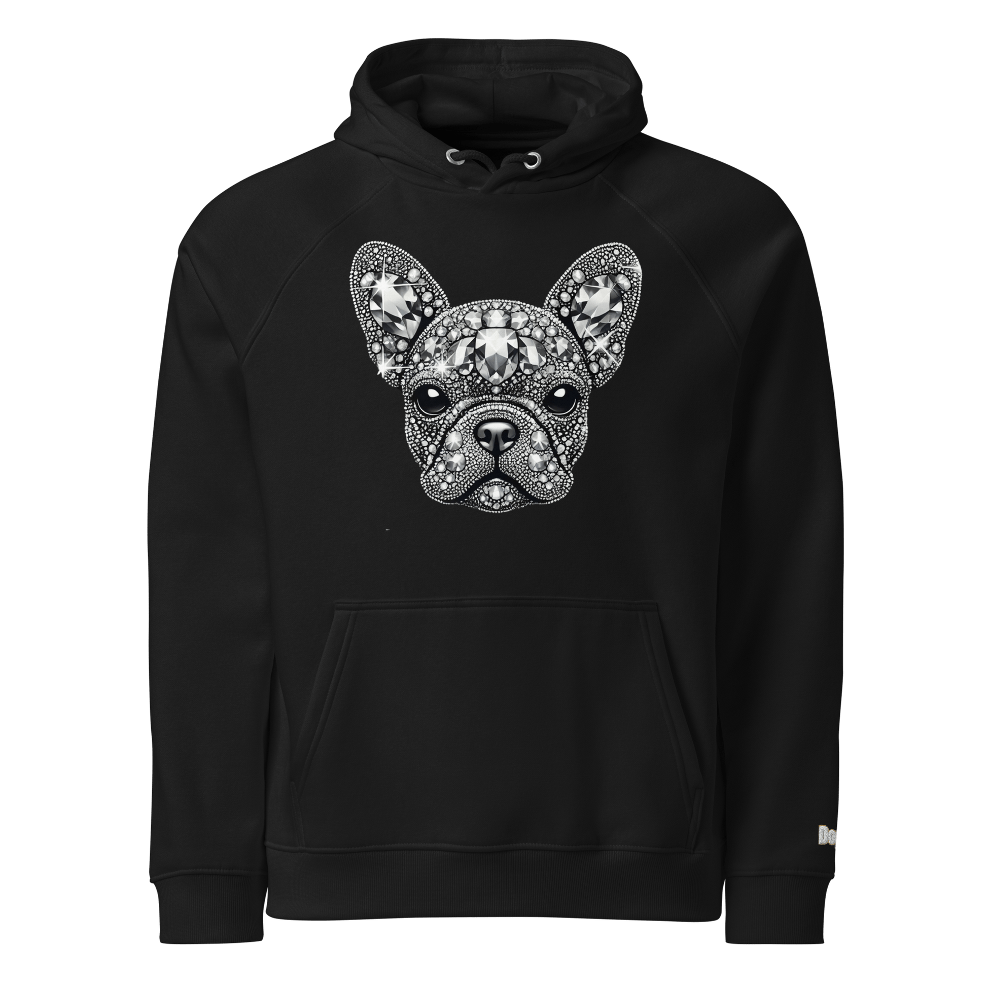Sweat à capuche écologique Raglan unisexe - Collection Bouledogue Français - Doggy Trend