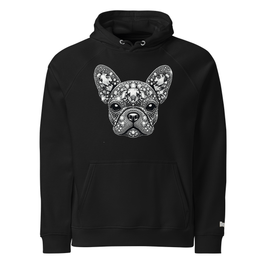 Sweat à capuche écologique Raglan unisexe - Collection Bouledogue Français - Doggy Trend
