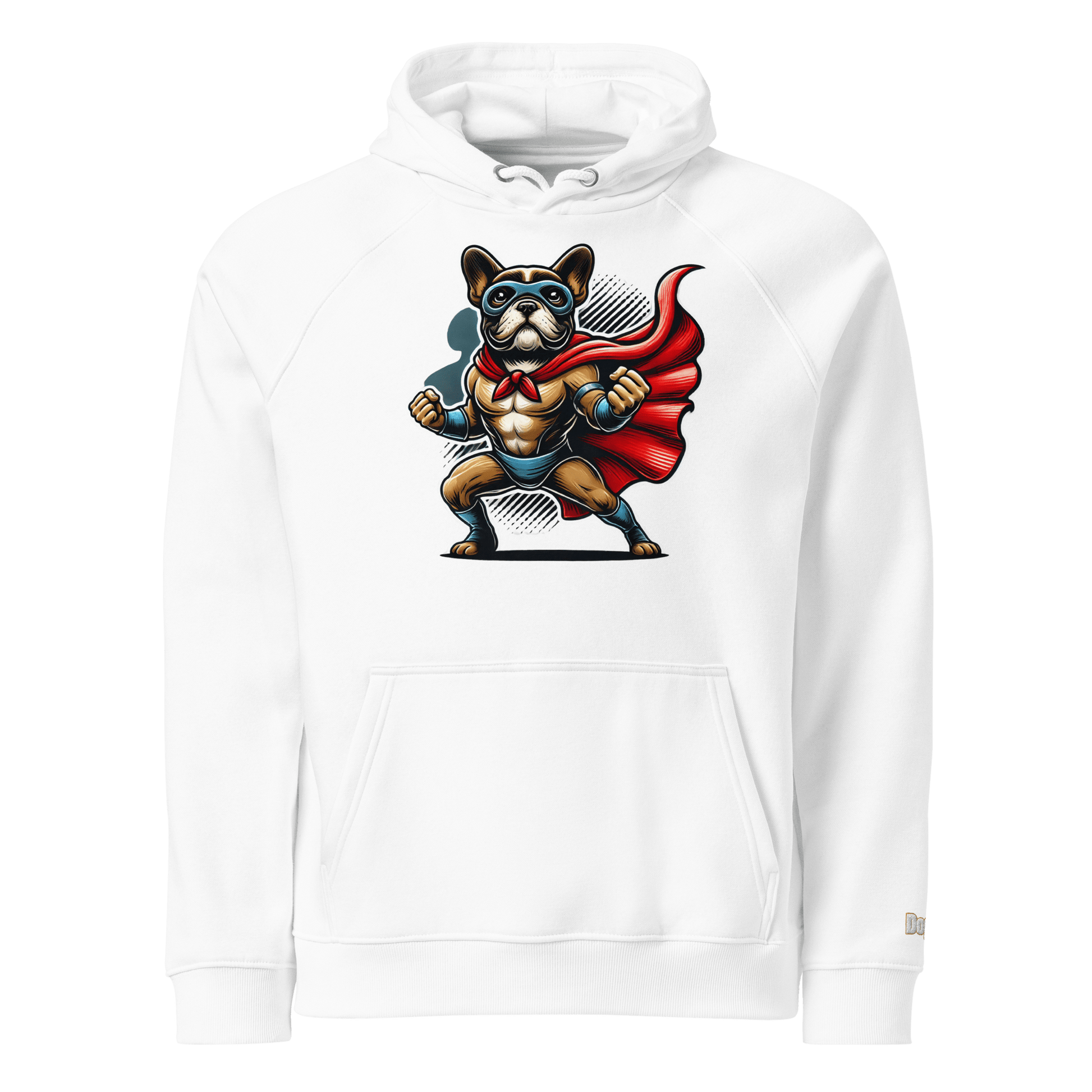 Sweat à capuche écologique Raglan unisexe - Collection Bouledogue Français - Doggy Trend