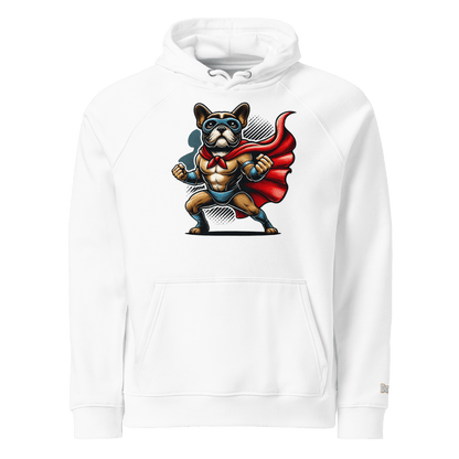 Sweat à capuche écologique Raglan unisexe - Collection Bouledogue Français - Doggy Trend