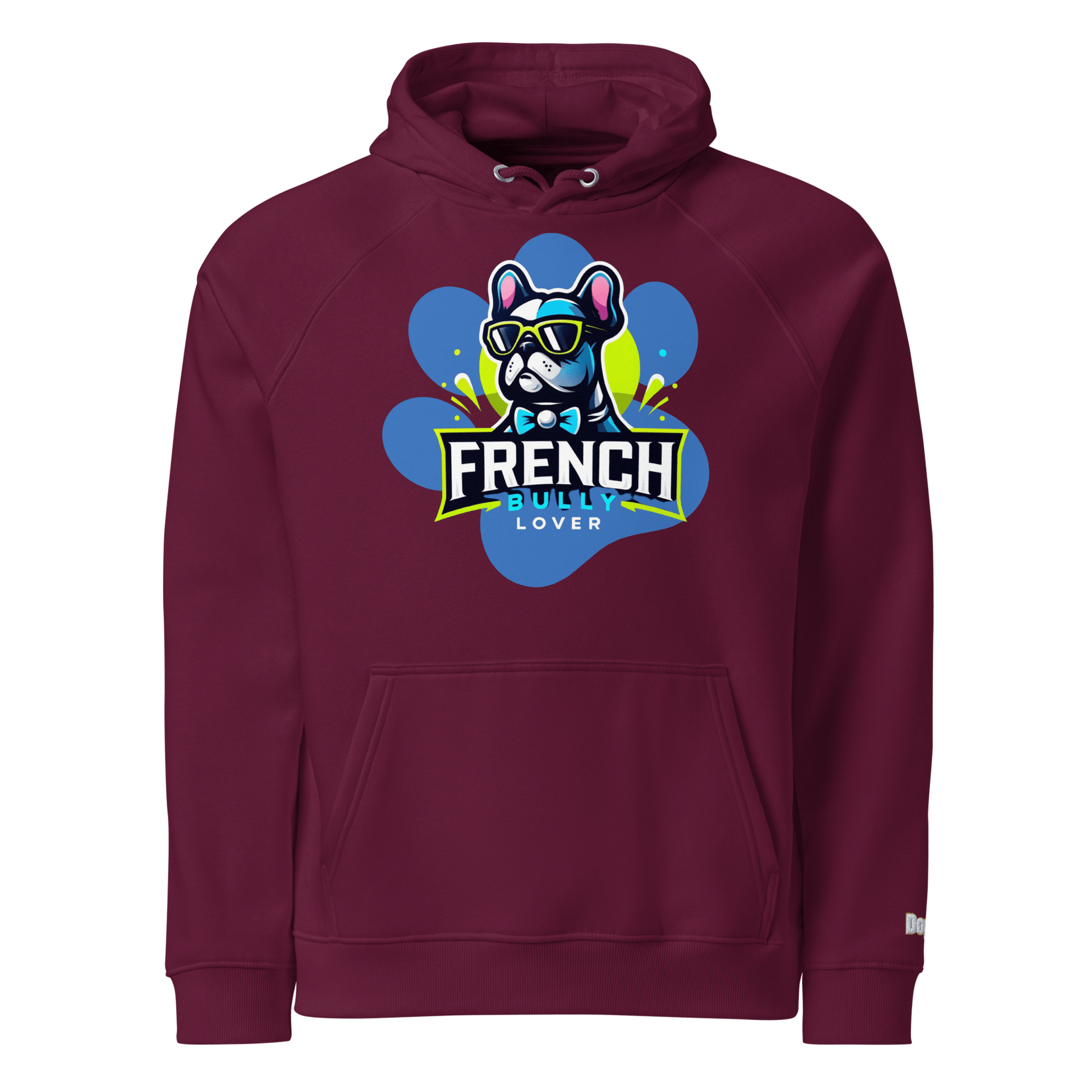 Sweat à capuche écologique Raglan unisexe - Collection Bouledogue Francais - Doggy Trend