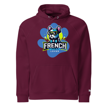 Sweat à capuche écologique Raglan unisexe - Collection Bouledogue Francais - Doggy Trend