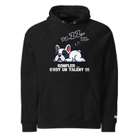 Sweat à capuche écologique Raglan unisexe - Collection Bouledogue Français - Doggy Trend