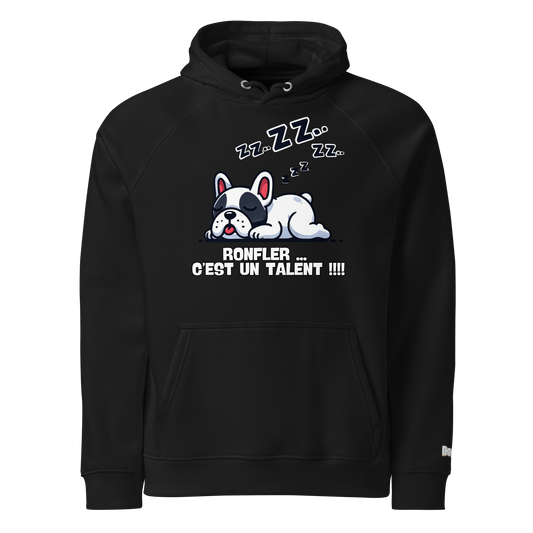 Sweat à capuche écologique Raglan unisexe - Collection Bouledogue Français - Doggy Trend