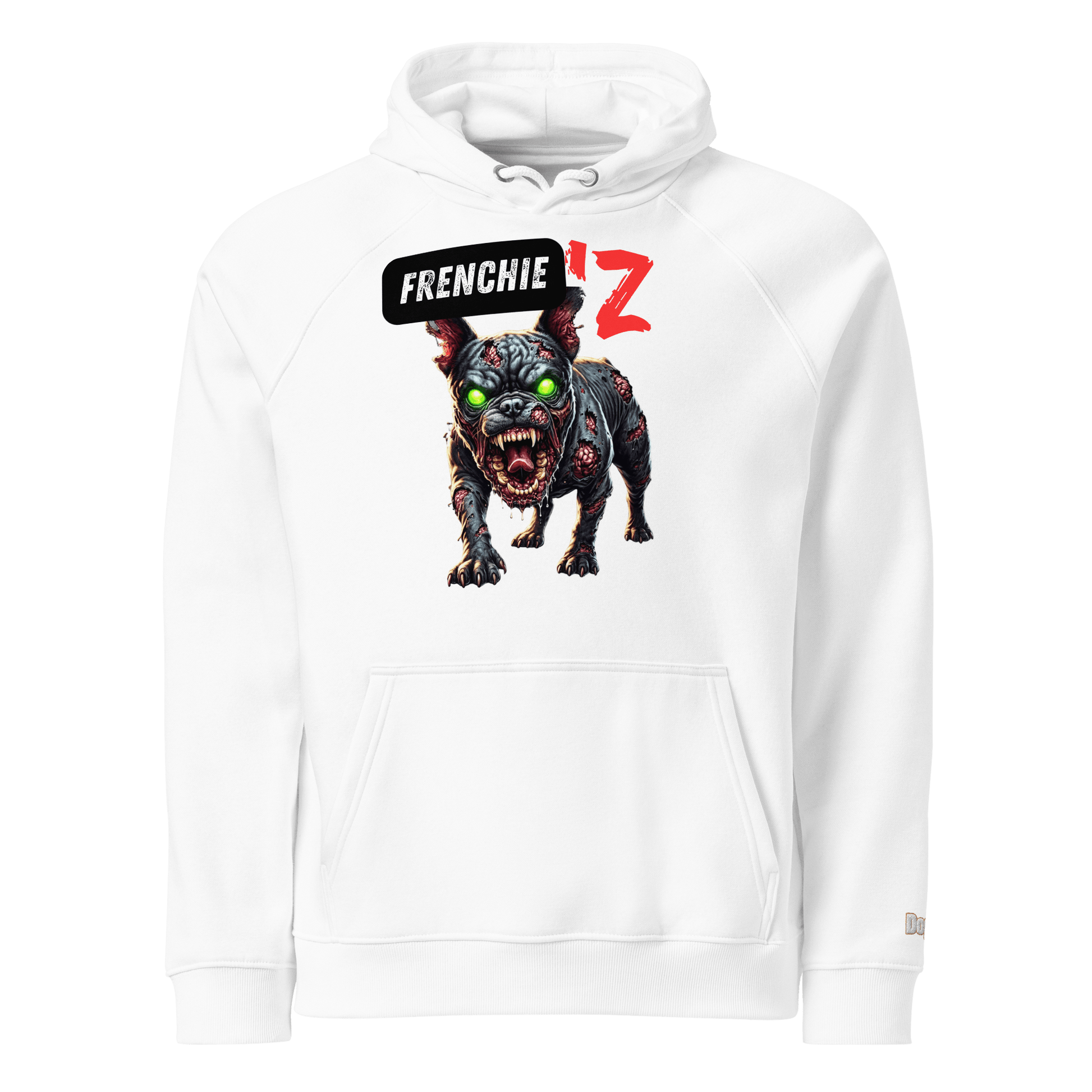 Sweat à capuche écologique Raglan unisexe - Collection Bouledogue Français - Doggy Trend
