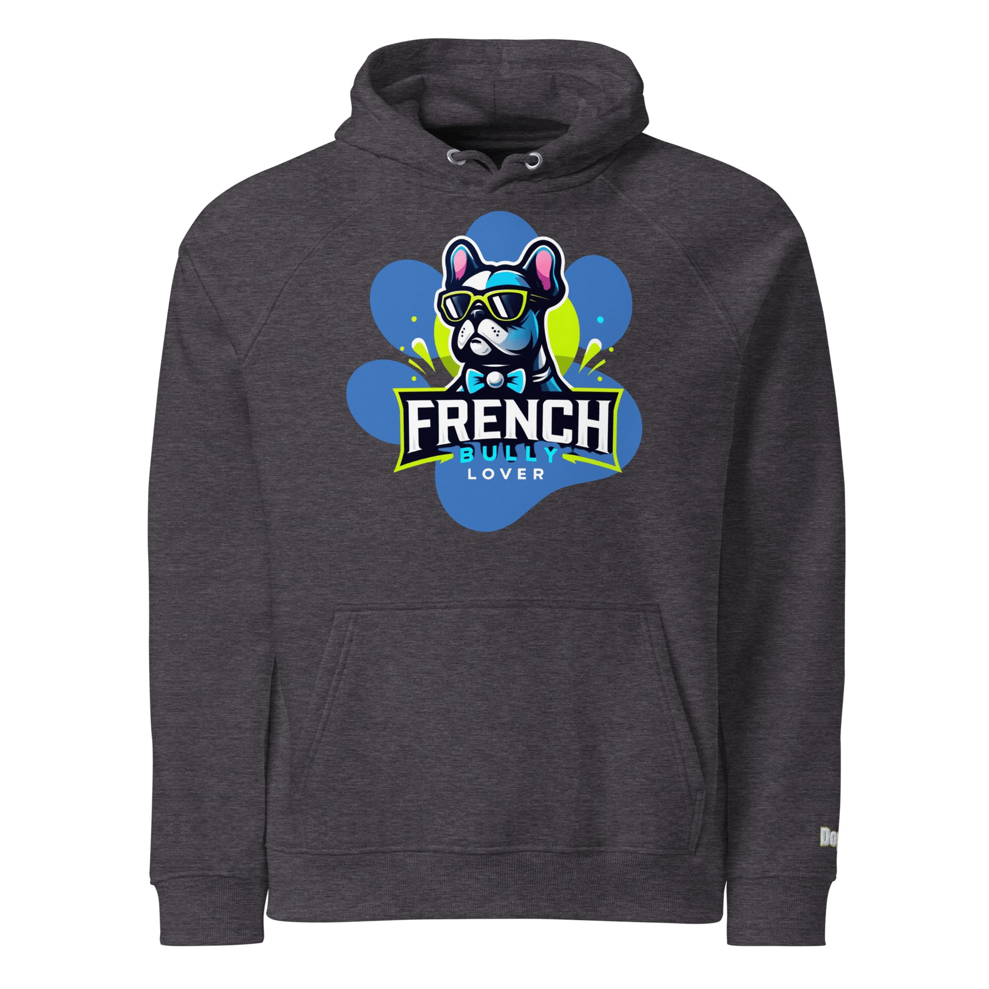 Sweat à capuche écologique Raglan unisexe - Collection Bouledogue Francais - Doggy Trend