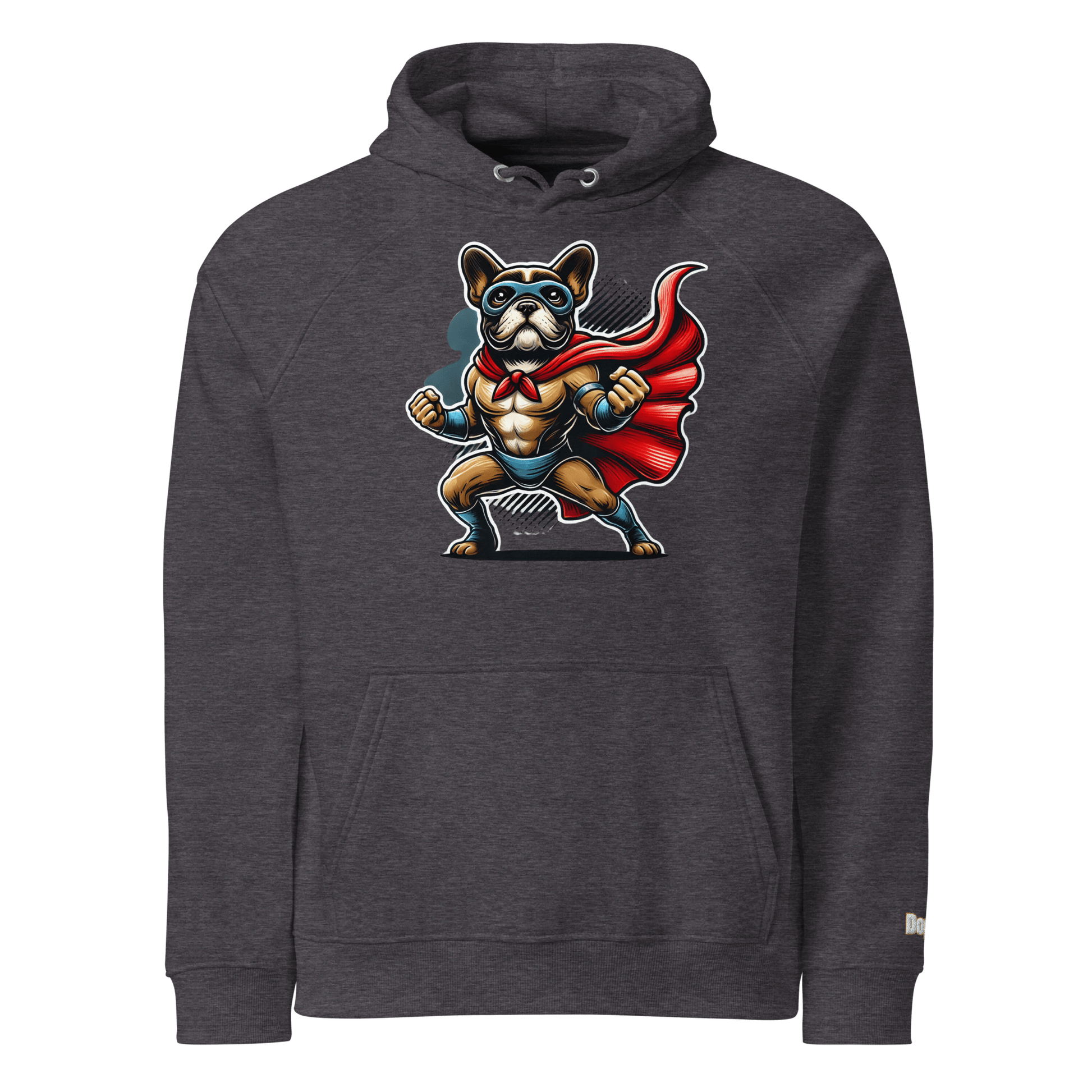 Sweat à capuche écologique Raglan unisexe - Collection Bouledogue Français - Doggy Trend