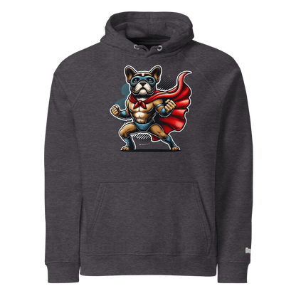 Sweat à capuche écologique Raglan unisexe - Collection Bouledogue Français - Doggy Trend