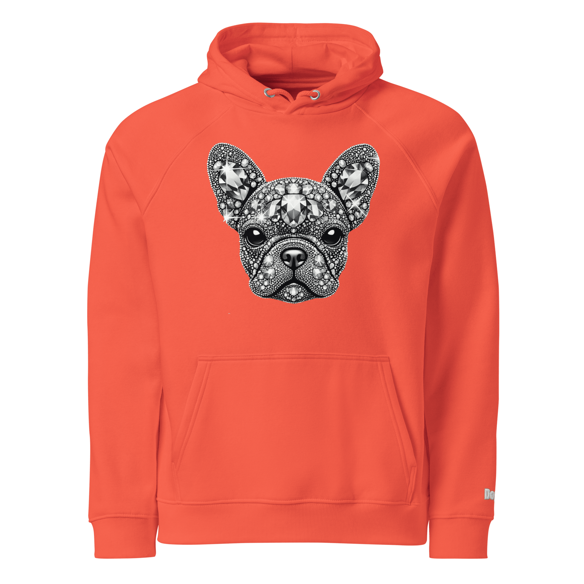 Sweat à capuche écologique Raglan unisexe - Collection Bouledogue Français - Doggy Trend