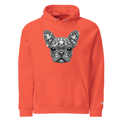 Sweat à capuche écologique Raglan unisexe - Collection Bouledogue Français - Doggy Trend