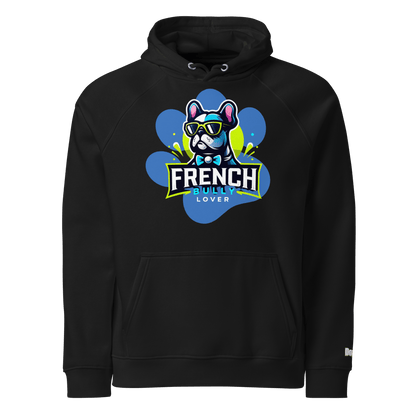 Sweat à capuche écologique Raglan unisexe - Collection Bouledogue Francais - Doggy Trend