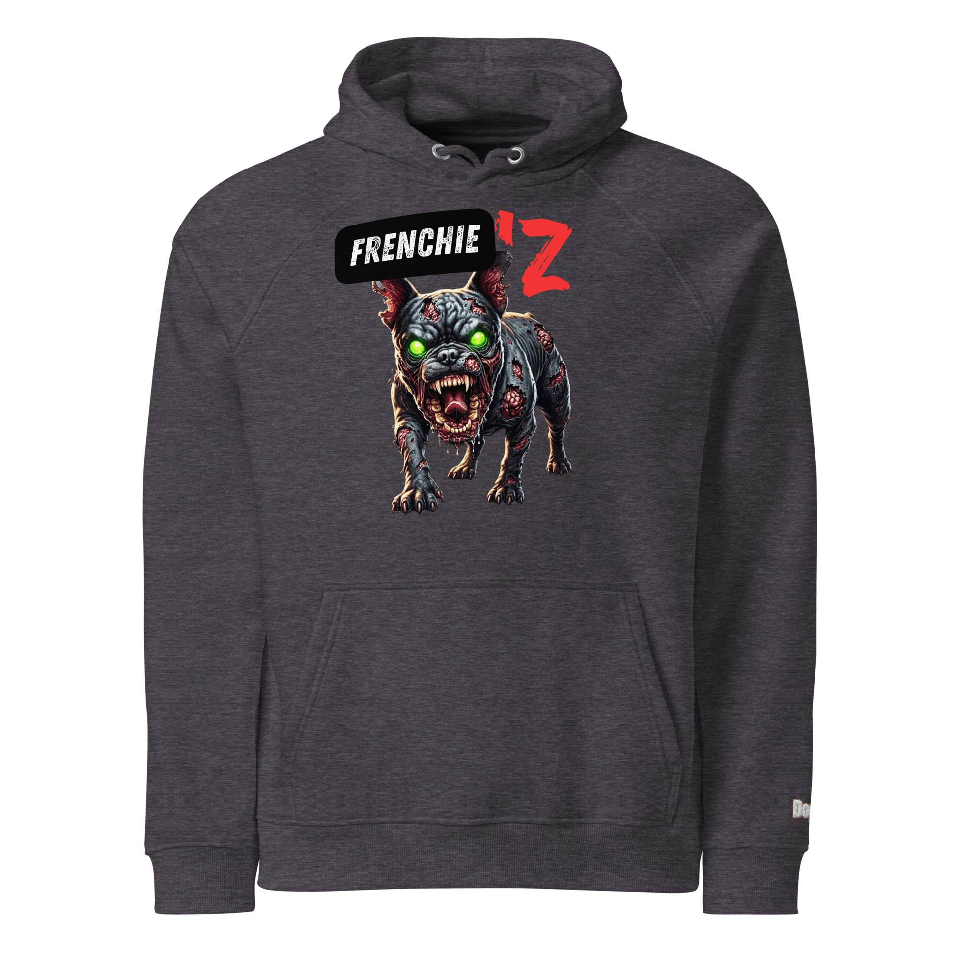 Sweat à capuche écologique Raglan unisexe - Collection Bouledogue Français - Doggy Trend
