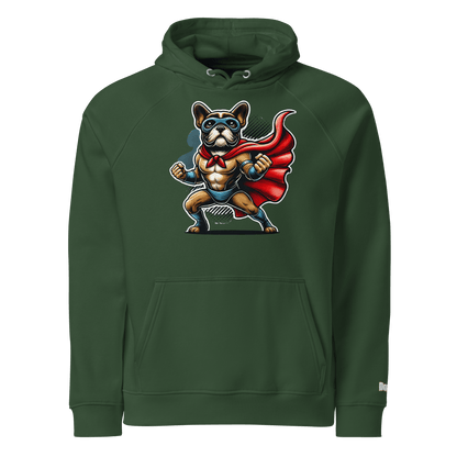 Sweat à capuche écologique Raglan unisexe - Collection Bouledogue Français - Doggy Trend