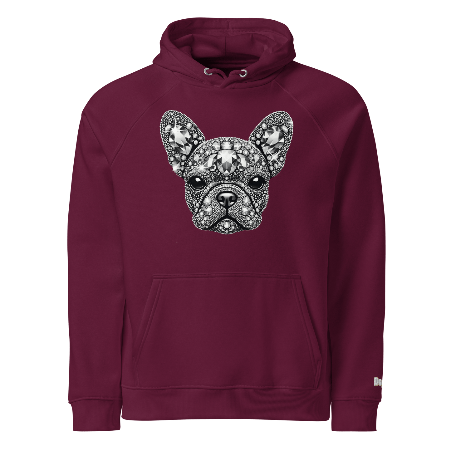 Sweat à capuche écologique Raglan unisexe - Collection Bouledogue Français - Doggy Trend