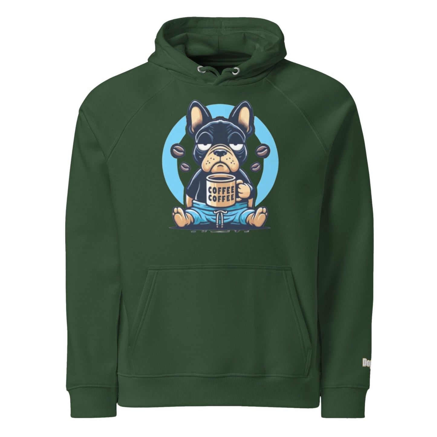 Sweat à capuche écologique Raglan unisexe - Collection Bouledogue Francais - Doggy Trend