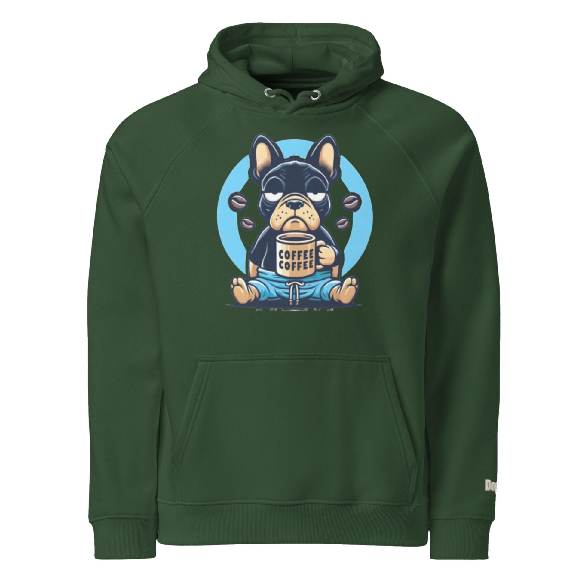 Sweat à capuche écologique Raglan unisexe - Collection Bouledogue Francais - Doggy Trend