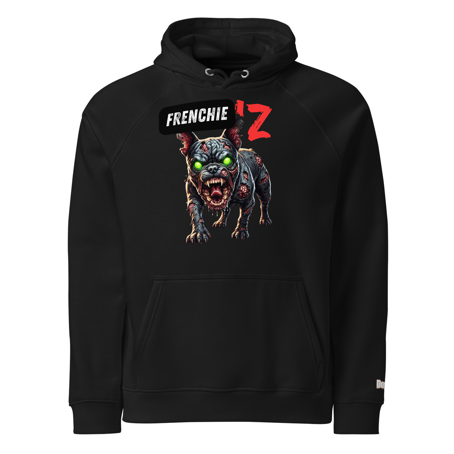 Sweat à capuche écologique Raglan unisexe - Collection Bouledogue Français - Doggy Trend