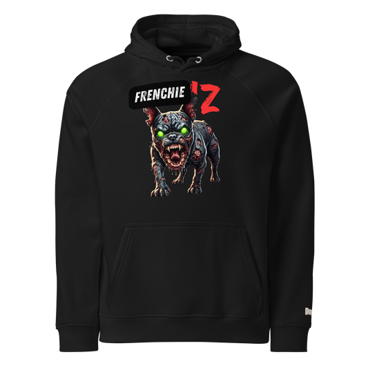 Sweat à capuche écologique Raglan unisexe - Collection Bouledogue Français - Doggy Trend