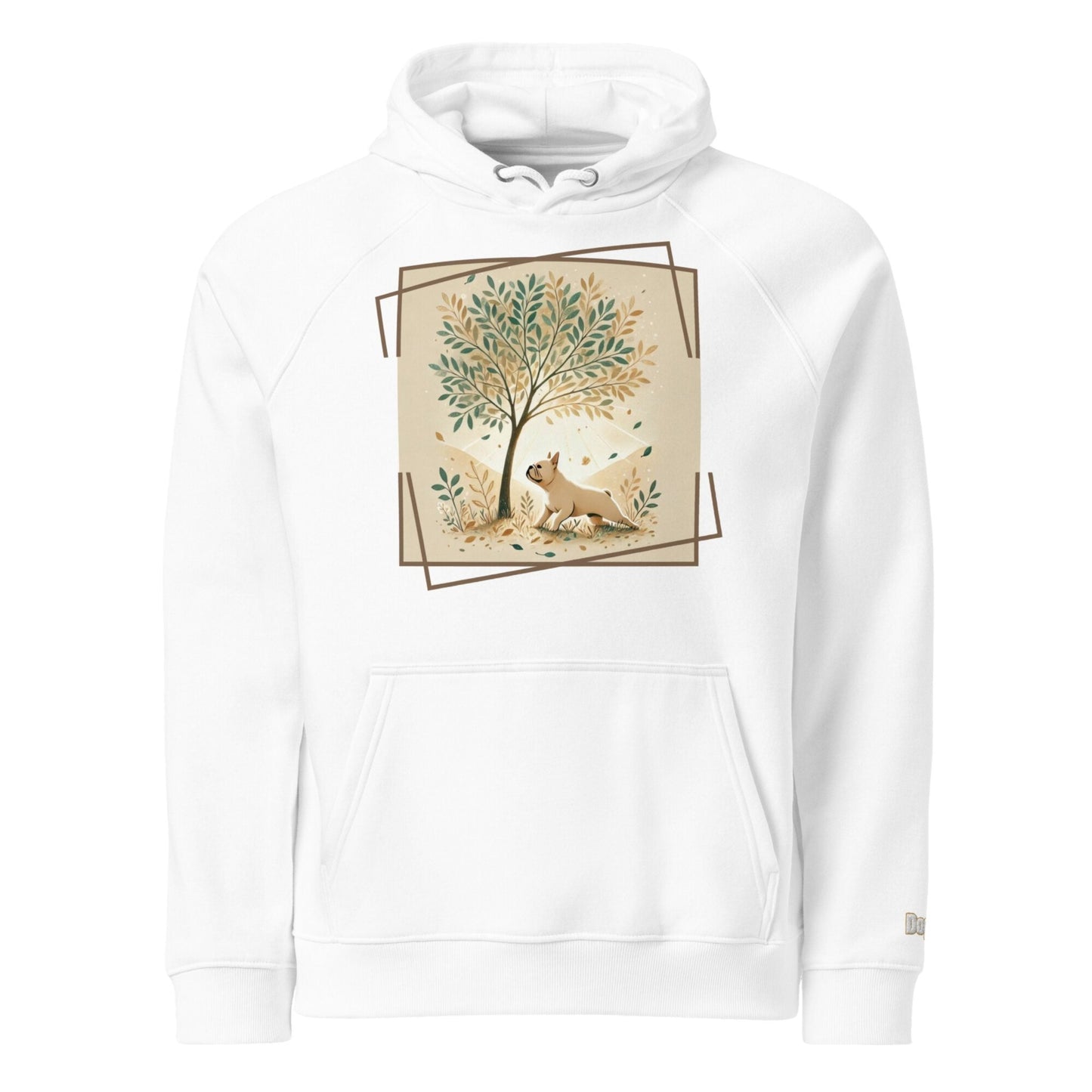 Sweat à capuche écologique Raglan unisexe - Collection Bouledogue Francais - Doggy Trend