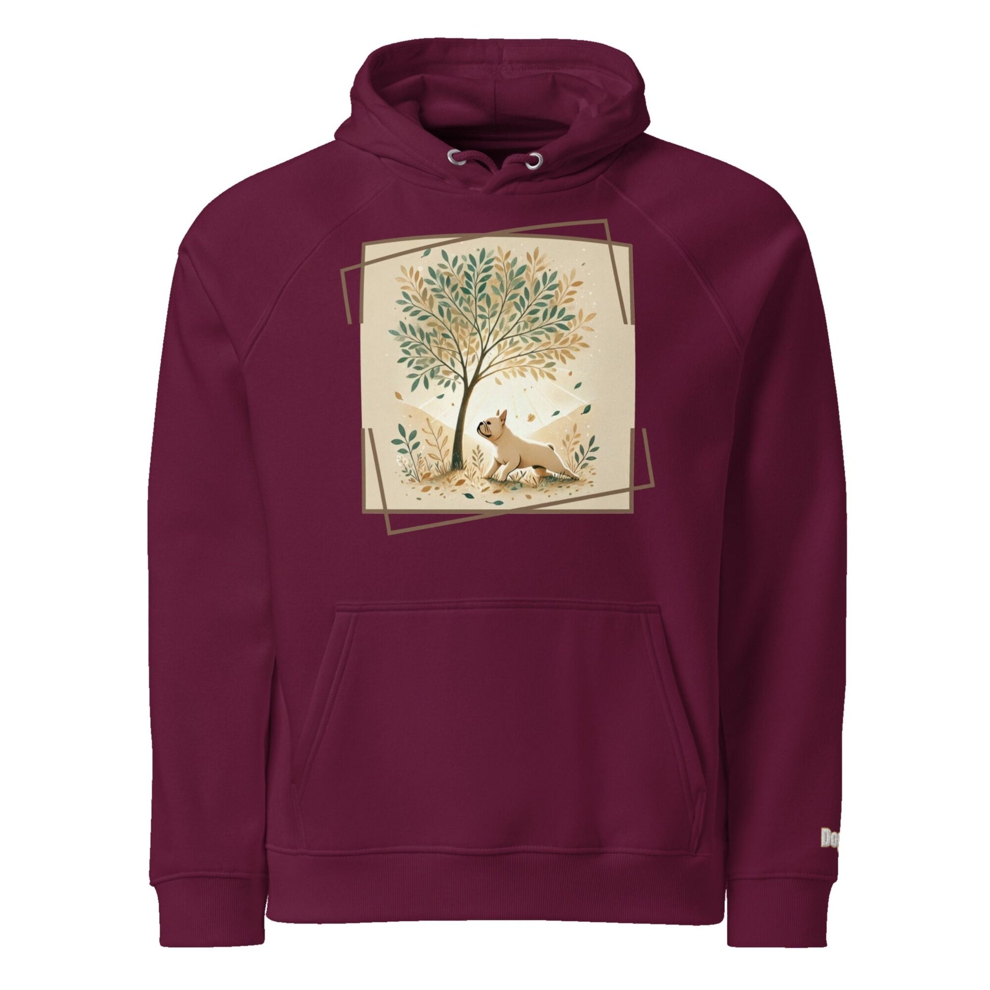 Sweat à capuche écologique Raglan unisexe - Collection Bouledogue Francais - Doggy Trend