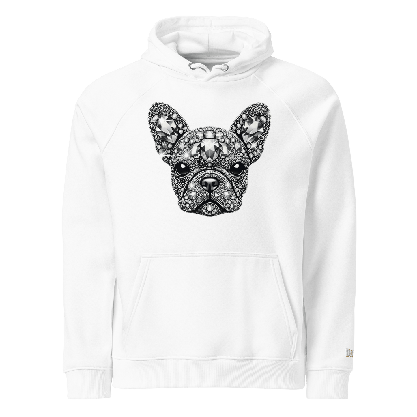Sweat à capuche écologique Raglan unisexe - Collection Bouledogue Français - Doggy Trend