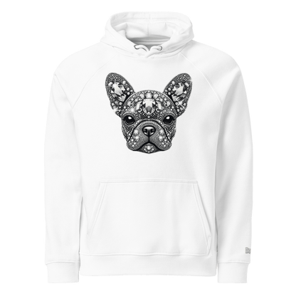 Sweat à capuche écologique Raglan unisexe - Collection Bouledogue Français - Doggy Trend