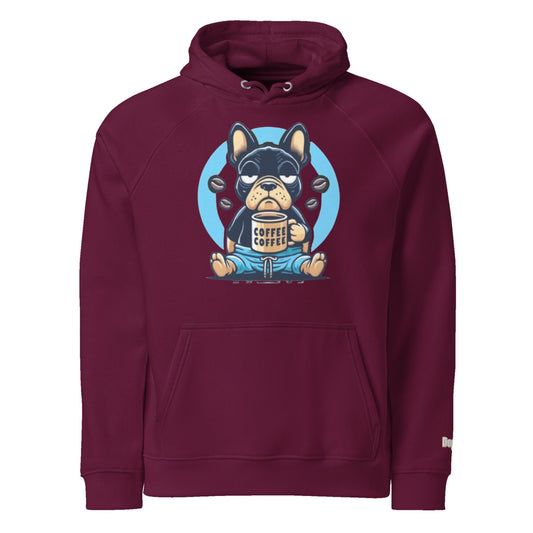 Sweat à capuche écologique Raglan unisexe - Collection Bouledogue Francais - Doggy Trend