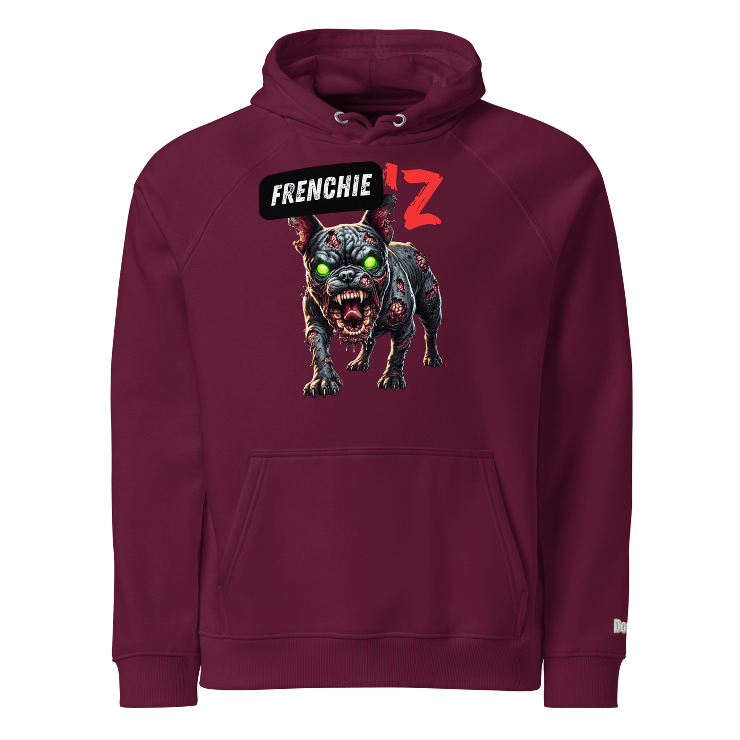 Sweat à capuche écologique Raglan unisexe - Collection Bouledogue Français - Doggy Trend