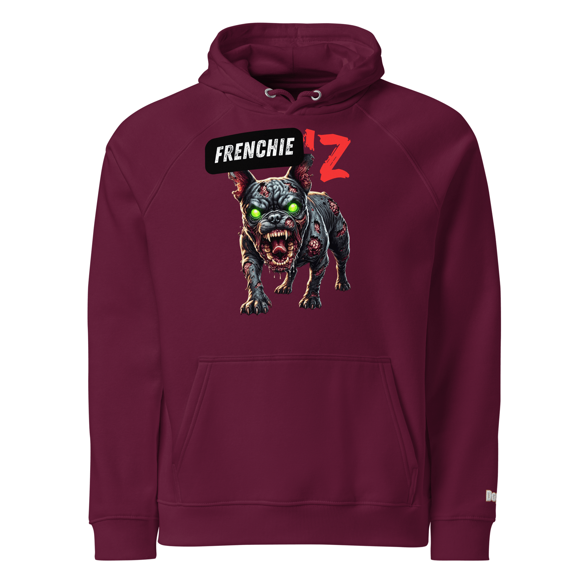 Sweat à capuche écologique Raglan unisexe - Collection Bouledogue Français - Doggy Trend