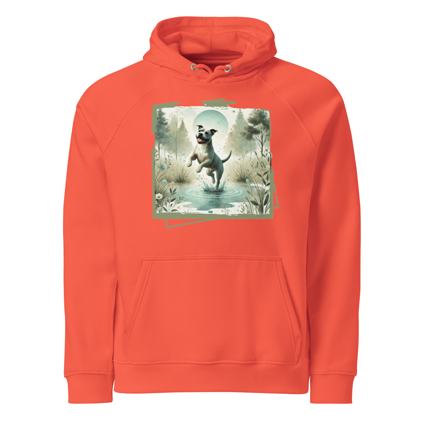 Sweat à capuche écologique Raglan unisexe - Collection Staffordshire Bull Terrier - Doggy Trend