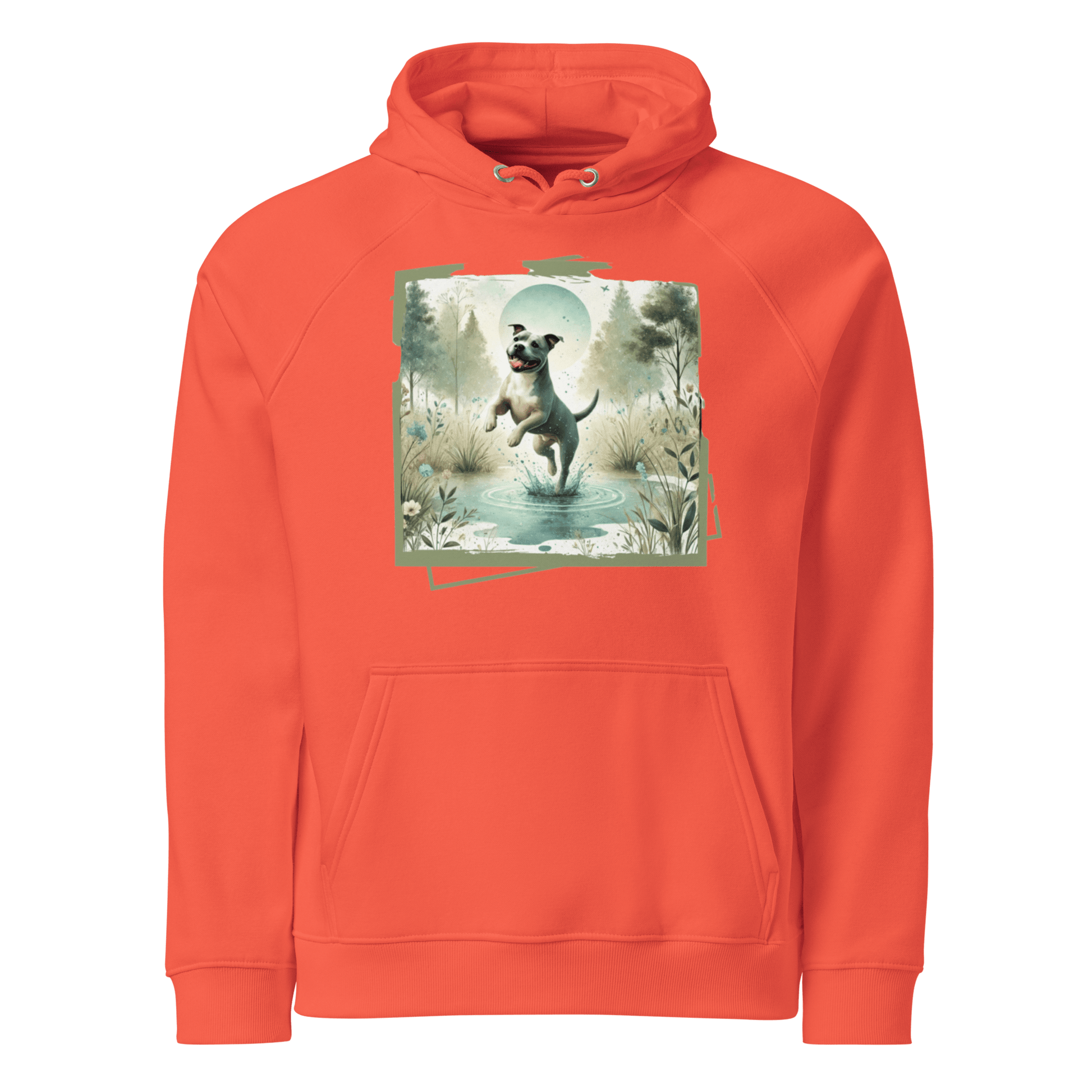Sweat à capuche écologique Raglan unisexe - Collection Staffordshire Bull Terrier - Doggy Trend