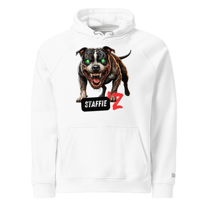 Sweat à capuche écologique Raglan unisexe - Collection Staffordshire Bull Terrier - Doggy Trend