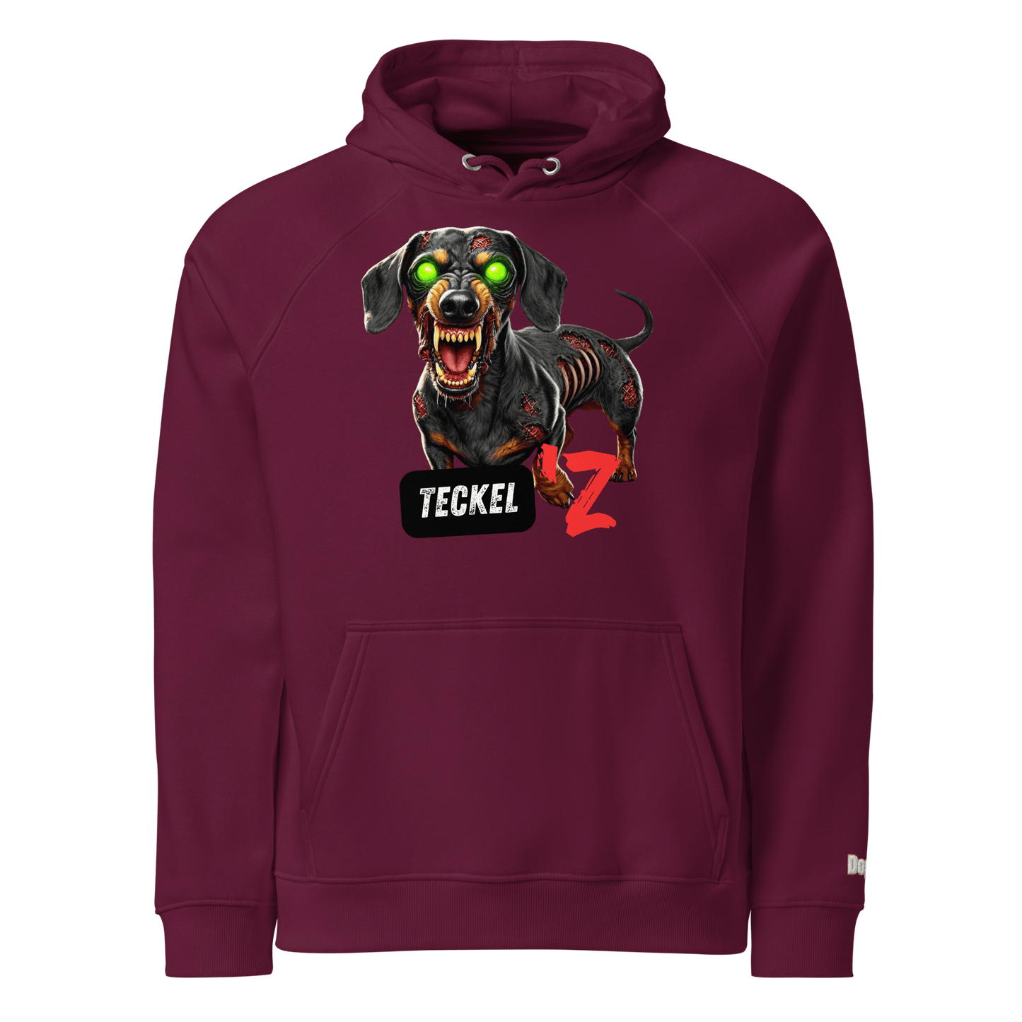 Sweat à capuche écologique Raglan unisexe - Collection Teckel - Doggy Trend