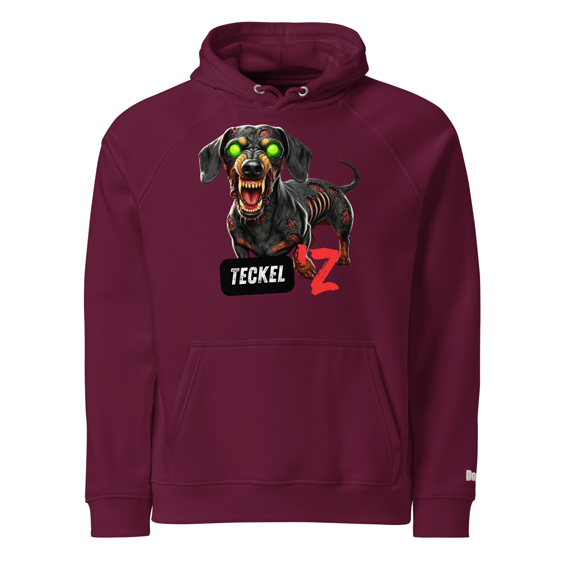 Sweat à capuche écologique Raglan unisexe - Collection Teckel - Doggy Trend