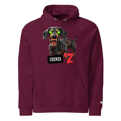 Sweat à capuche écologique Raglan unisexe - Collection Teckel - Doggy Trend