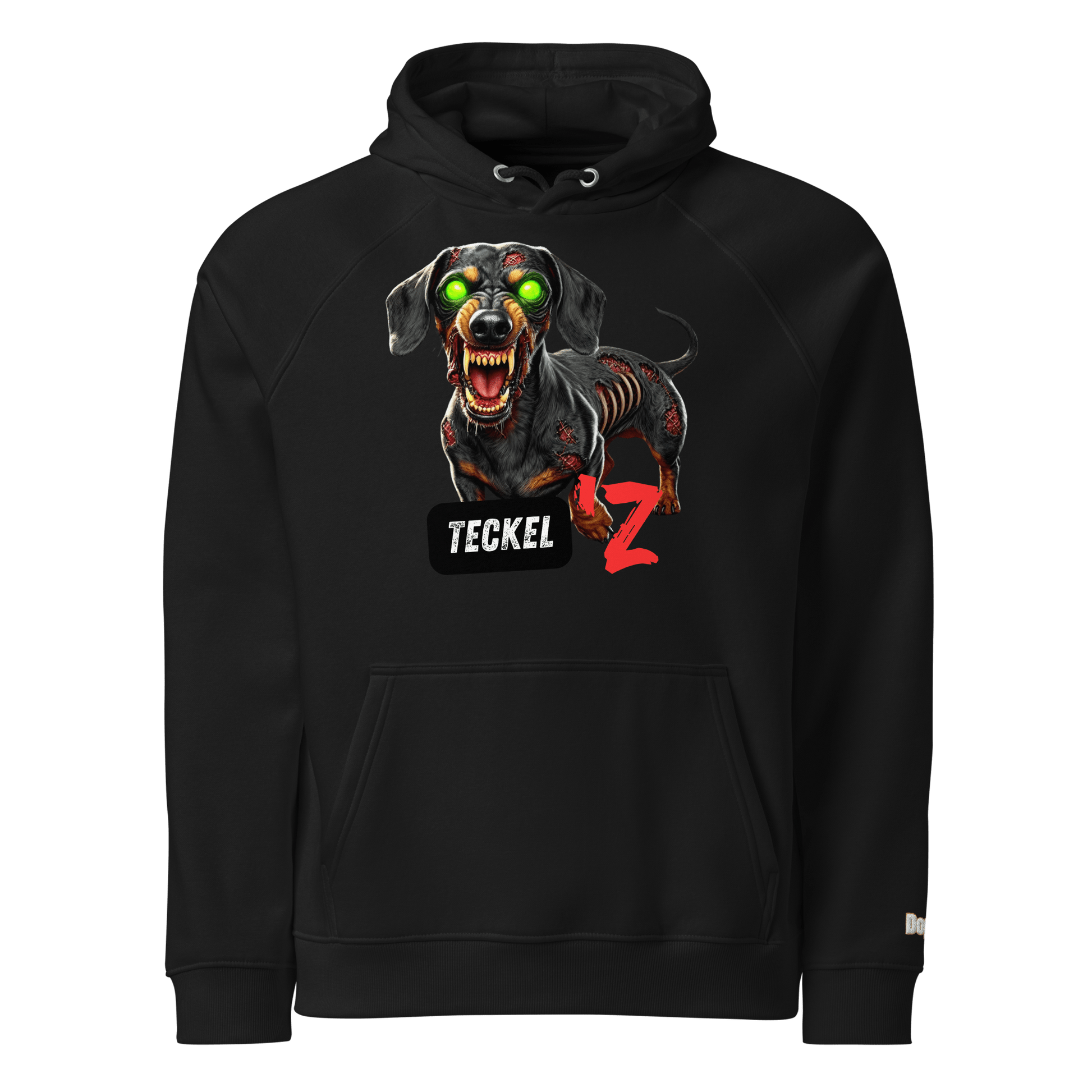 Sweat à capuche écologique Raglan unisexe - Collection Teckel - Doggy Trend