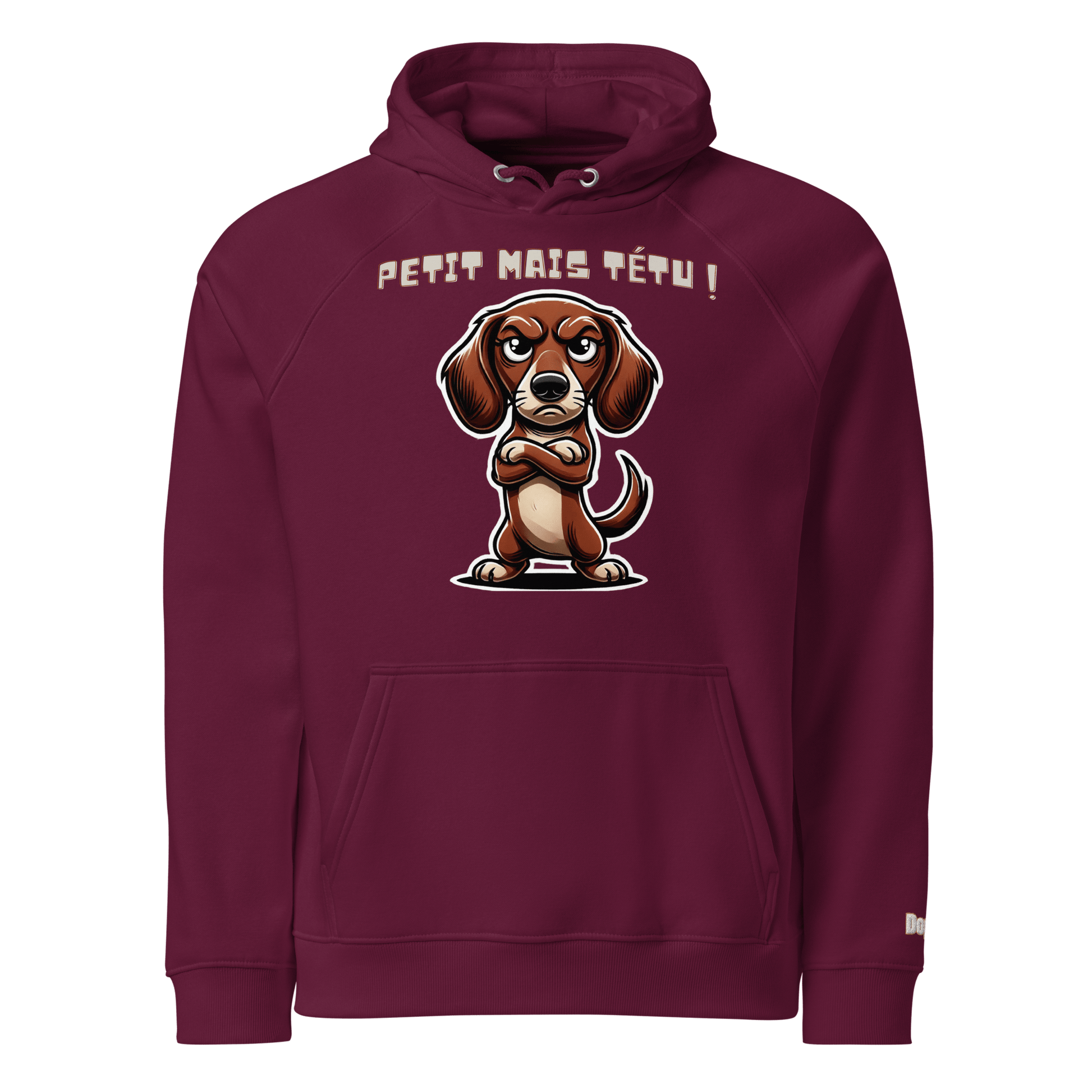 Sweat à capuche écologique Raglan unisexe - Collection Teckel - Doggy Trend