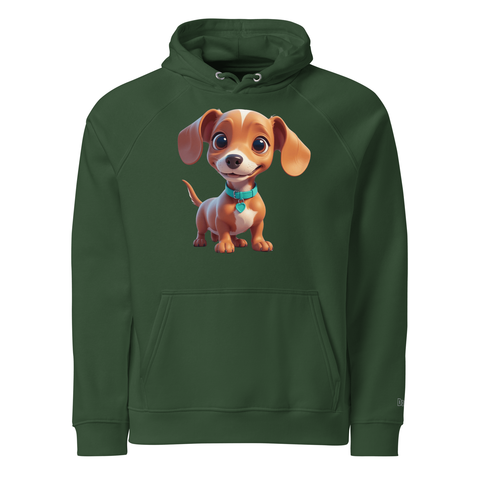 Sweat à capuche écologique Raglan unisexe - Collection Teckel - Doggy Trend