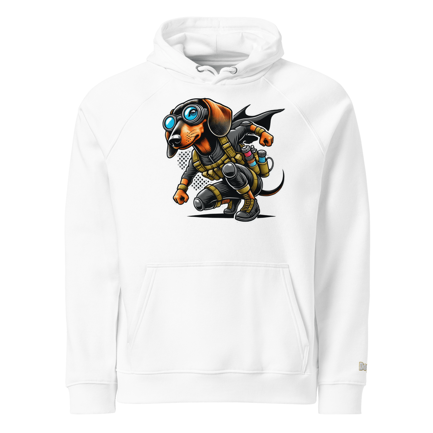Sweat à capuche écologique Raglan unisexe - Collection Teckel - Doggy Trend