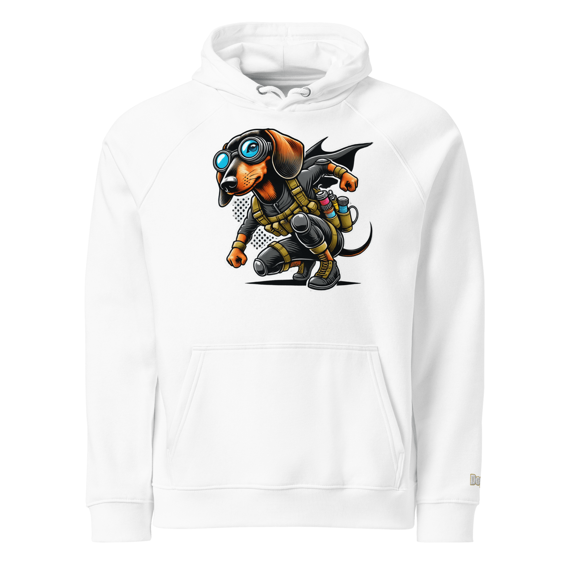 Sweat à capuche écologique Raglan unisexe - Collection Teckel - Doggy Trend