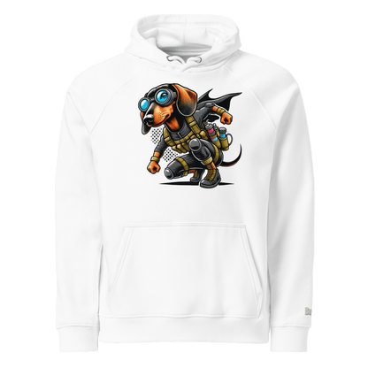 Sweat à capuche écologique Raglan unisexe - Collection Teckel - Doggy Trend