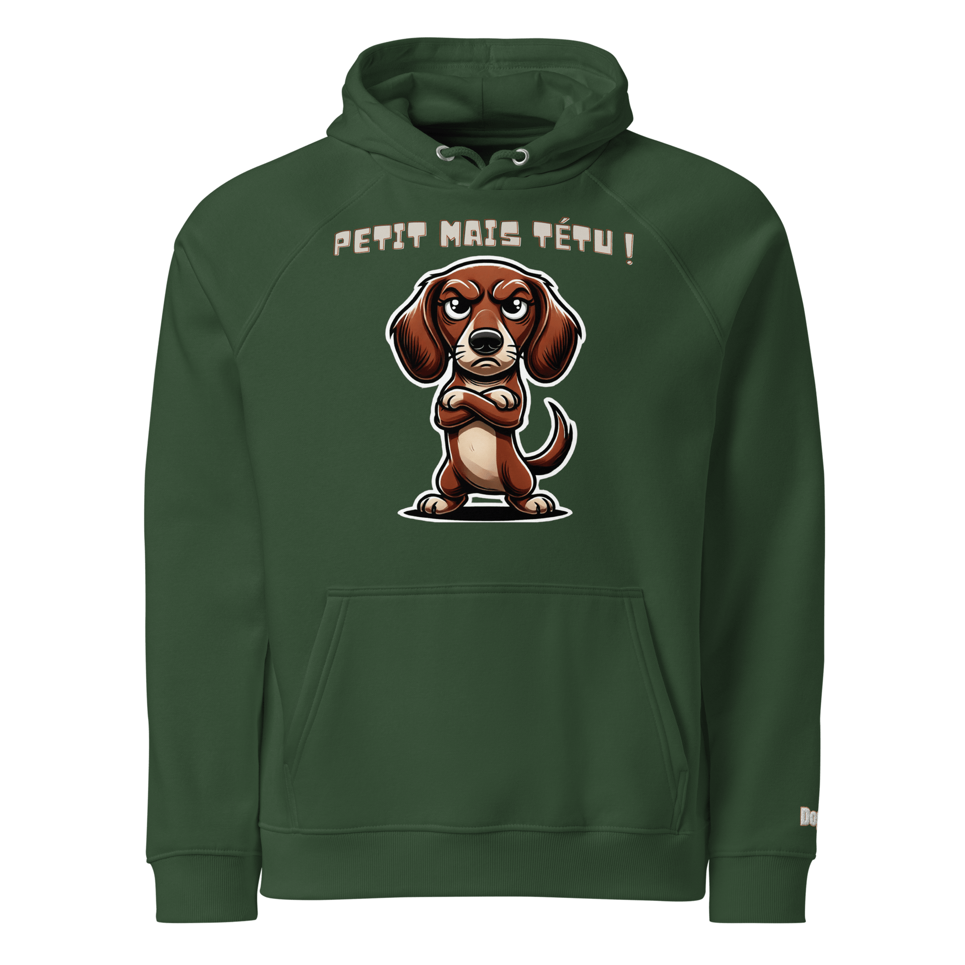 Sweat à capuche écologique Raglan unisexe - Collection Teckel - Doggy Trend