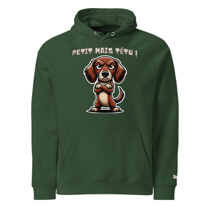 Sweat à capuche écologique Raglan unisexe - Collection Teckel - Doggy Trend