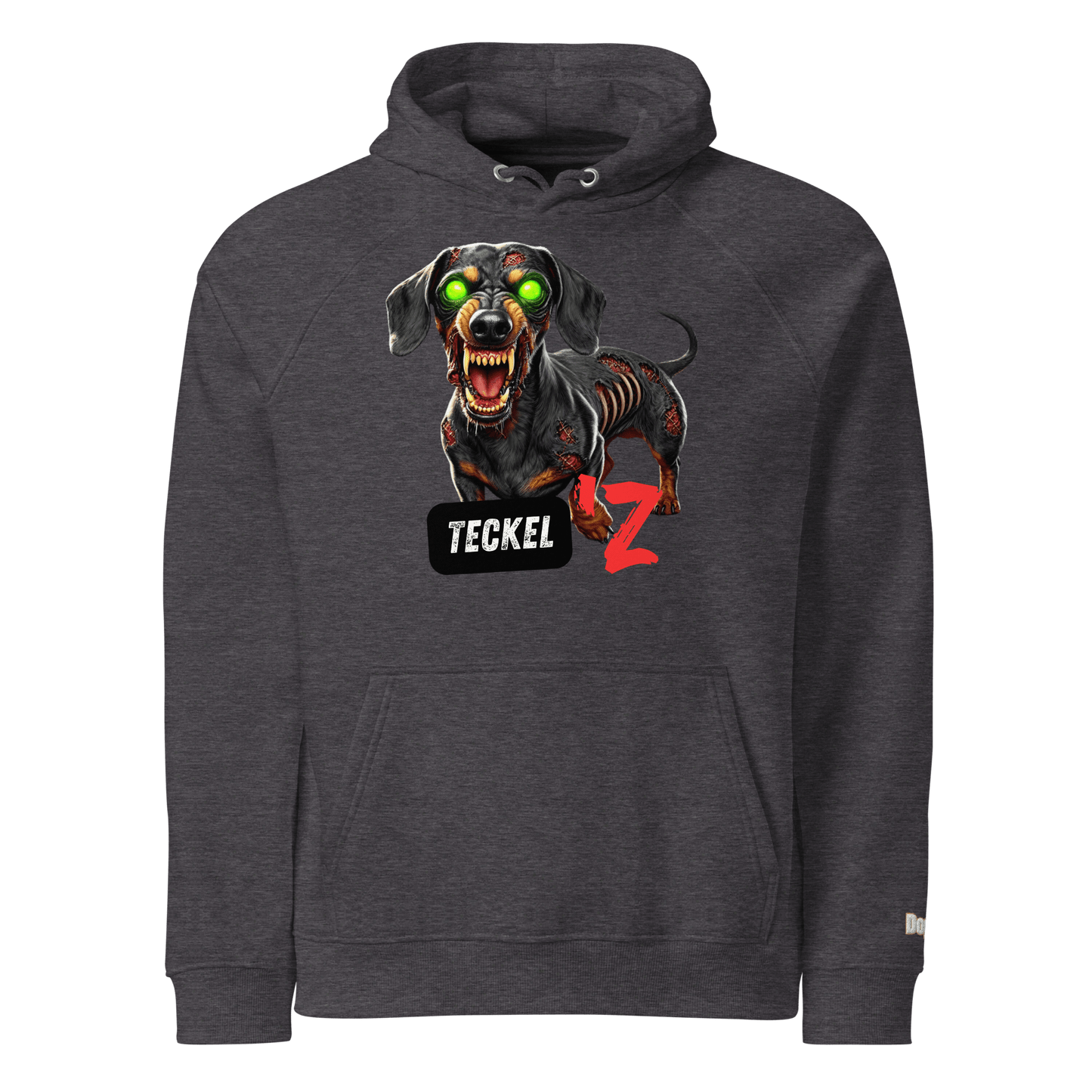 Sweat à capuche écologique Raglan unisexe - Collection Teckel - Doggy Trend