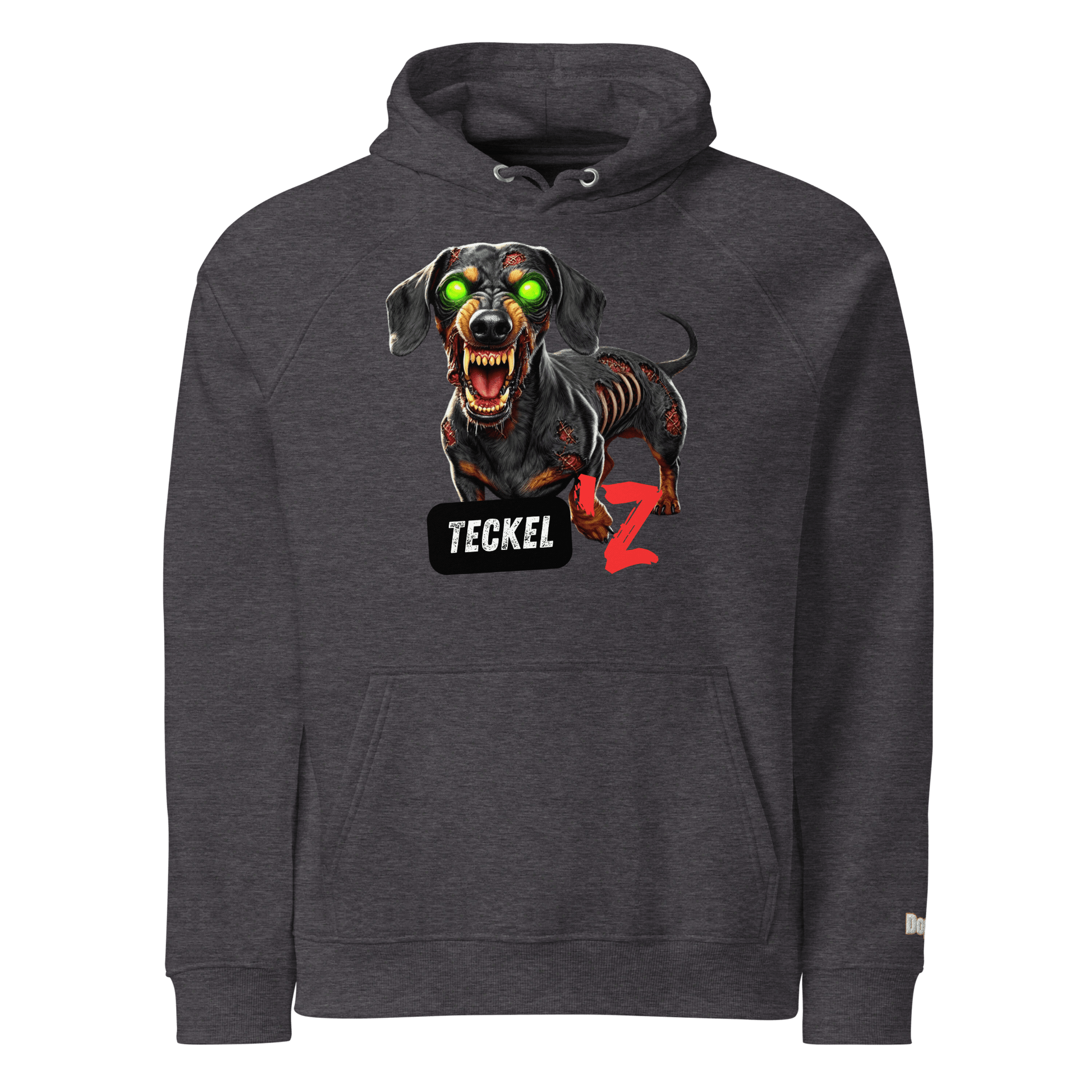 Sweat à capuche écologique Raglan unisexe - Collection Teckel - Doggy Trend