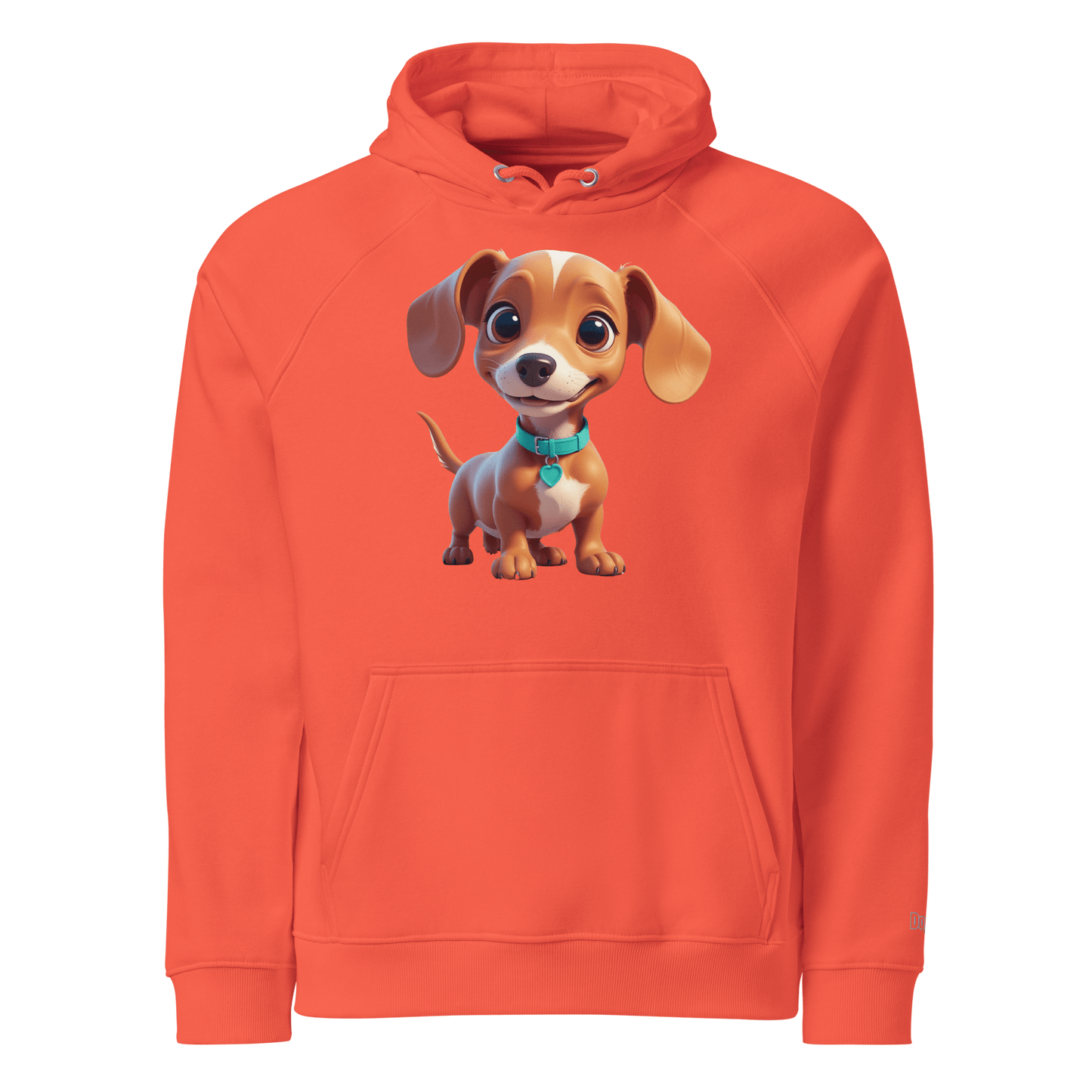 Sweat à capuche écologique Raglan unisexe - Collection Teckel - Doggy Trend