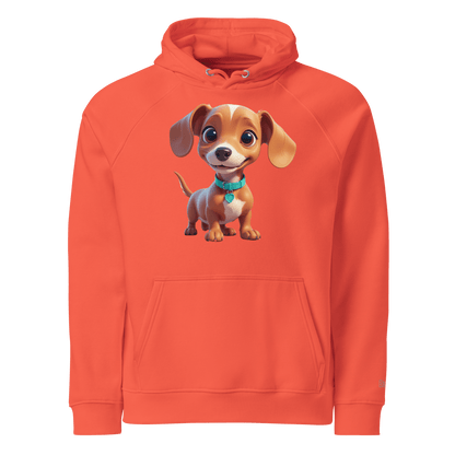 Sweat à capuche écologique Raglan unisexe - Collection Teckel - Doggy Trend